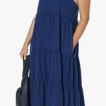 The Drop Women's Britt Tiered Maxi Tent Dress Size Medium Blue Photo 3