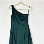 BHLDN  Dylan One Shoulder Side Slit Gown Size 2 Green Bridesmaid Wedding Guest Photo 7