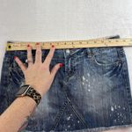 Rue 21 Vtg Y2K Jr 3 / 4 Low Rise Mini Skirt Denim Distressed Grunge Skater Punk Boho Photo 10