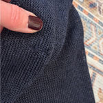 J. Jill Linen Blend Open Front Long Cardigan Navy Blue Pockets Womens Size Large Photo 10