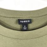 Torrid Plus Size 2X Olive Green Ruffled Knit Sweatshirt Dress Cold Shoulder 914 Photo 9