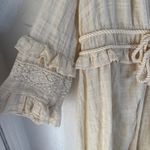 Peace Love World Beige Cotton Lace Trimmed Ruffle Sl Duster Kimono Cardigan L Photo 5