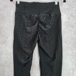 None Black Honeycomb Scrunch Activewear Legging Yoga Pants Bottoms Small Photo 4
