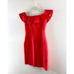Aritzia Babaton by  Emry Off The Shoulder Ruffle Trim Bodycon Mini Dress Red US 4 Photo 7