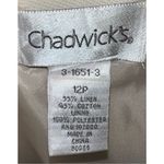 Chadwick's VTG Tan Beige Cream Square Neck MIDI Linen Dress 12P Photo 7