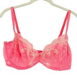 Victoria's Secret Womens Dream Angels Floral Lace Push Up Bra Size 34DD Coral Photo 0