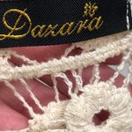 Crocheted Cotton Blend Beige Mini Dress M White Size M Photo 3