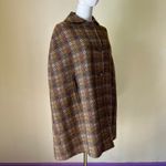 Vintage Welsh Wool Tapestry Cape Coat Eclipse Tailored Brown Plaid 1960s Size undefined Photo 2