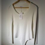 White Fitted Bodysuit with Long Sleeves Size L Photo 1