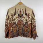 Coldwater Creek  Paisley Tapestry Jacket Size PL Zip Front Boho Fall Layering Photo 2
