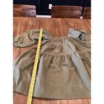 Wisteria Lane cotton Tiered Square Neck Gathered Sleeve Mini baby doll Dress S Green Photo 6