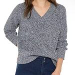 RDI  women's V-neck long-sleeve pullover sweater Gray & black blend knit / Medium Photo 0