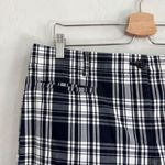 Ann Taylor  Cotton Crop Navy Blue White Plaid Size 12 Photo 2