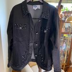 Diane Gilman Black Denim Jacket With Bling NWT Photo 0