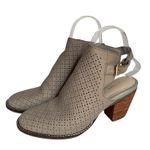 Cole Haan  Gray Perforated Peep Toe Booties Heels Women 7.5B Cutout Photo 1