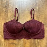 Aerie Real Power Balconette Lace Bra Sz 34D Maroon Photo 1