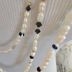 Freshwater Pearl Onyx Crystal Gold Black Aurora Borealis Bead Set Of 3 Necklaces Photo 3