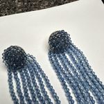 Sugarfix  Blue Beaded Fringe Dangle Pierced Earrings Signed Photo 3