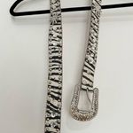 Womens Leather Belt Black White Zebra Print Bling Rhinestone cowgirl Photo 3