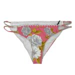 Tularosa  Mateo Floral Swim Bikini Bottom Side Cutout Pink Size M Photo 2