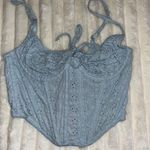 PacSun Baby Blue Floral Corset Top Photo 2