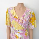 Modcloth [] Marvelous Flower Medley Surplice V-Neck Floral Ruffle Mini Dress XL Photo 3