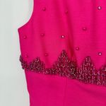 R&K Originals 60’s Vintage Hot Pink Beaded Rhinestone Cocktail Party Dress Size M Photo 6