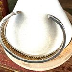 Braided Sterling Silver, Brass & Copper Cuff Bracelet Silver Photo 5