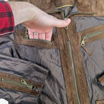 Chico's 90s Vintage Brown Suede Leather Nylon Full Zip Utility Jacket Size Medium Photo 4