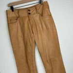 Cache Vtg  Lamb Leather Pants Sz 6 Tan Brown Straight Leg Boot Photo 3