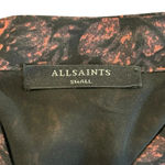 ALLSAINTS  Nichola Rosalyn Dress S Black Floral Chiffon Smock Waist Gray $260 Photo 6