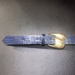 Navy Blue Faux Leather Textured Gold Photo 1