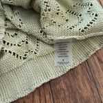 Peruvian Connection  100% Pima cotton eyelet button crop cardigan key lime green Photo 4