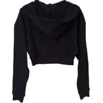 We Wore What NWT Cropped Half Zip Fleece Cotton Hoodie Long Sleeve S Black #3404 Photo 12