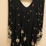 Free People Black Oxford Embroidered Long Sleeve Mini Dress Size XS Photo 9