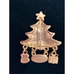 Christmas Tree Brooch Pin Enamel Gift Mitten Merry Christmas Charms Gold Tone Photo 3