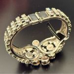 Banana Republic  Silver-tone Pave Rhinestones Flower Hinged Bangle Bracelet Photo 4