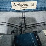 Authurna Denim Blue Pearled Mini Distressed Summer Party Skirt 5 Photo 8