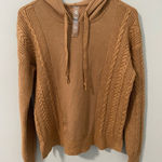 Lou & grey Lou‎ & Grey Tan Cable Knit Hoodie Sweater Photo 0