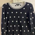 J.Crew black label black white polka dots crewneck sweater cotton Medium Photo 3