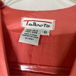 Talbots  | 100% Silk Watermelon Coral Skirt Suit Button Front Vintage 8 Photo 3