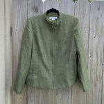 Rafael‎ Woman’s Jacket Blazer full zip Green Career Dress Size 14 Fall Winter Photo 0