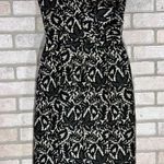 J. Mendel Paris Black Silk Blend Strapless Jacquard Sheath Dress Size 2 Photo 6