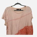 H by Halston  Pink Cotton Blend Geometric Short Sleeve TShirt Sizd Large Photo 1
