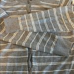 Banana Republic  Stretch Cotton Cardigan Gray/White Stripe Size Medium Photo 6