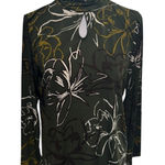 Susan Graver Green Floral Blouse Size S Photo 0
