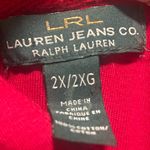 Ralph Lauren  Top Cherry Red 1/4 zip Mock Cowl Neck Zipper 2X Shirt Christmas Photo 3
