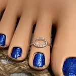 Sterling Silver Oval Cz Toe Ring Silver Photo 2