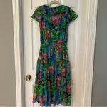 Ralph Lauren Lauren  Floral Crinkle Georgette Tiered Dress Size 2 Tropical‎ NEW Photo 12