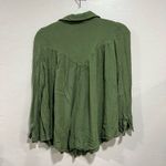 Free People  Moss Green Collared Peasant Blouse Photo 1
